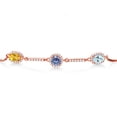 thumbnail image 2 of Gem Stone King 18K Rose Gold Plated Silver Bracelet Citrine Persian Blue Moissanite (1.45 Cttw), 2 of 4