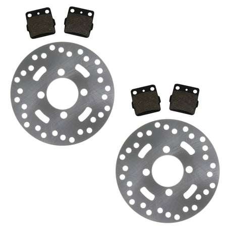 Factory Spec, (2)FS-2013 (2)FS-409, 2 Front Disc Brake Rotors & Brake Pads for Yamaha Raptor 660 & Yamaha Raptor 350