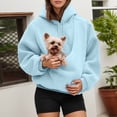 thumbnail image 6 of FUZHIQ Women's Fuzzy Pet Pouch Hoodie Cat Dog Carrier Sweatshirt Round Zipper Opening Kangaroo Pocket Plush Hooded Pullover for Small Pets, 6 of 6