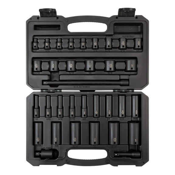 TEKTON 3/8 Inch Drive 6-Point Impact Socket Set, 33-Piece (1/4-1 in.) | SID91400