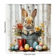 thumbnail image 3 of Eespoir Spring Holiday Bath Curtain, Easter Themed No-Drill Linen Curtain, Bathroom Decor With Hooks For Seasonal Refresh, Quick Hang, Machine Washable Fabric(B), 3 of 6