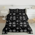 thumbnail image 3 of jejeloiu Cartoon Xmas Snowflake Bedding Comforter Set,Merry Xmas Twin Comforter Sets,White Cute Stars Print Bedding Set For Kids,Ultra Soft Home Decor Reversible,2 Pieces, 3 of 8