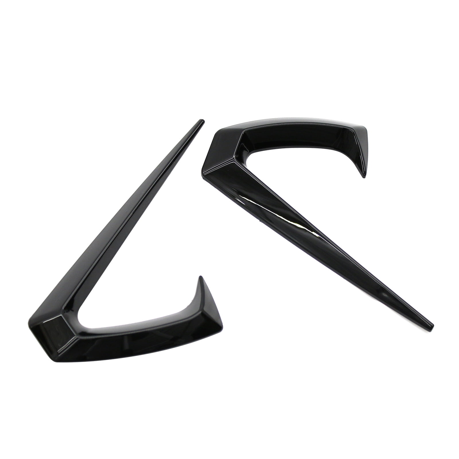 Ikon Motorsports Side Fender Trim Compatible with 2025-2026 Tesla Model Y Juniper, IKON Style Vent Molding Cover ABS Plastic Air Flow Intake Decor 2PC Gloss Black Garnish Spoiler Fin