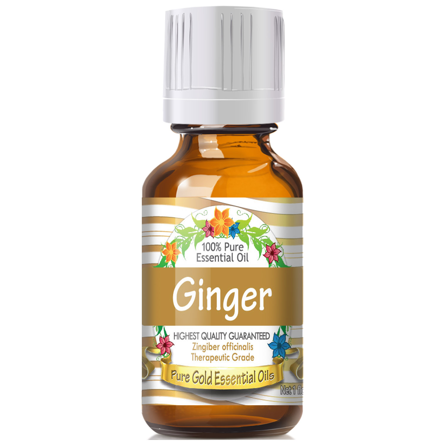 Pure Gold Ginger Essential Oil, 100 Natural & Undiluted, 30ml
