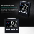 thumbnail image 4 of HOZVOMI Digital Alarm Clock with LCD Weather Display, Temperature Humidity Screen, Snooze Alarm & Electronic Management Reminder, HD Color Screen, Plastic Material (2 AAA Batteries Not Included), 4 of 8