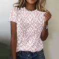 thumbnail image 2 of PVCS Womens Tops Women Fashion Summer Sexy Printed Regular Women Short Sleeves Round Neck, 2 of 4