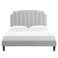 thumbnail image 5 of Modway Colette Queen Performance Velvet Platform Bed in Light Gray, 5 of 10