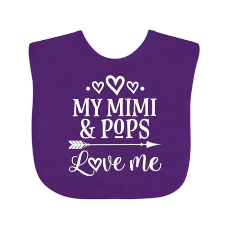 

Inktastic Mimi and Pops Love Me Granddaughter Girls Baby Bib