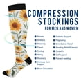 thumbnail image 2 of FORMRS Womens Knee High Socks Casual Long Thick Travel Daily Wear, 1 Pair, Sunflowers and Leaves Pattern, 2 of 6