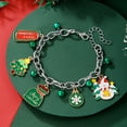 thumbnail image 2 of Yoyauz Women's Christmas Glamour Bracelet Santa Claus Bell Stockings Bow Pendant Chain Bracelet Christmas Tree Snow Reindeer Red Green Beaded Glamour Christmas Holiday Gifts, 2 of 3