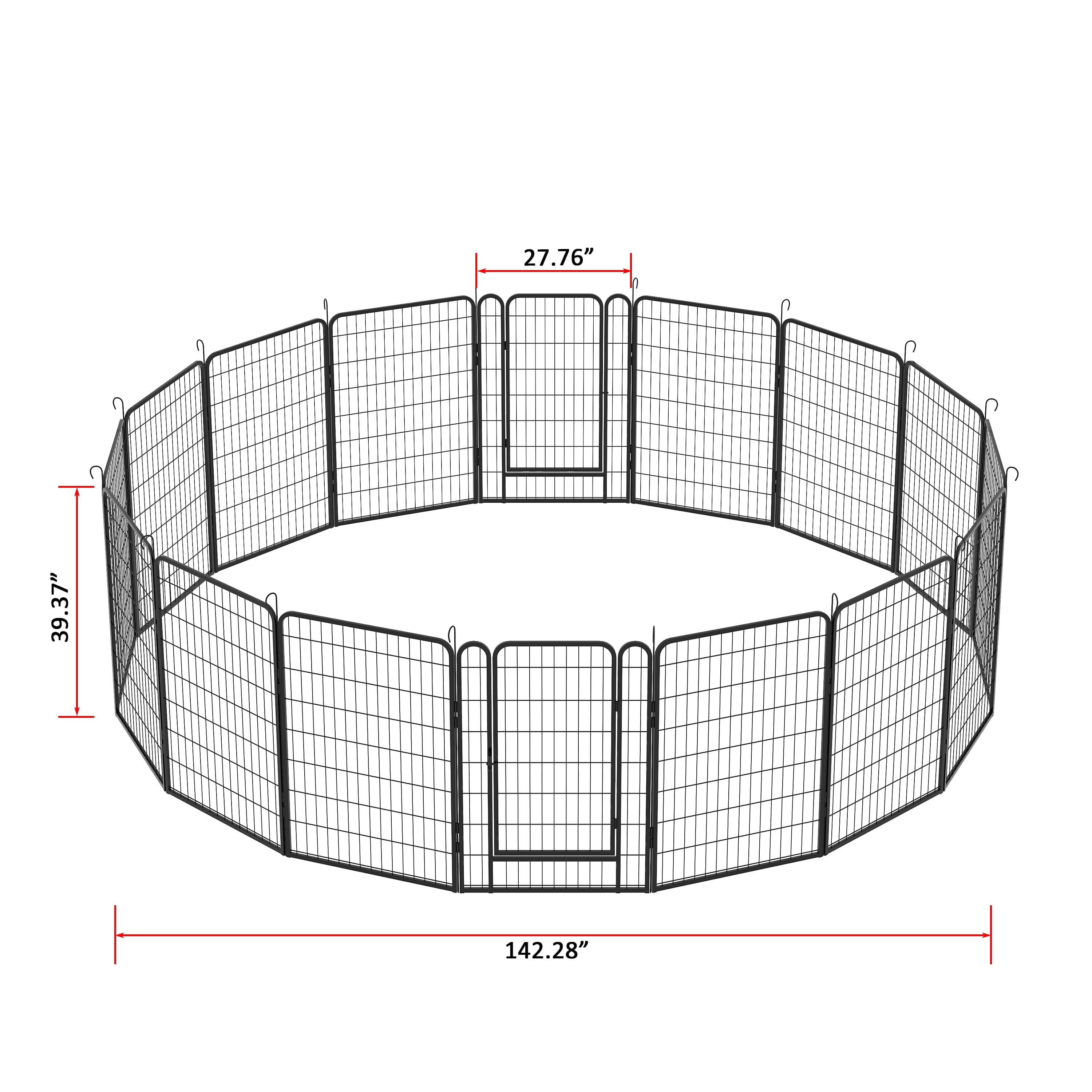 KAAYEE 16 Panels Pet Playpen with Door,39.37"H Heavy Duty Metal Dog Fence for Outdoor