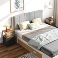 thumbnail image 2 of End Table with Charging Station, Side Table with 2 USB Ports and Outlets, Nightstand with Cloth Drawer, Set of 2, Couch Table, Brown and Black TB01BB052K, 2 of 14