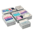 thumbnail image 2 of mDesign Fabric Drawer/Closet Divided Organizer Bins, Set of 5, Black/Cream, 2 of 6