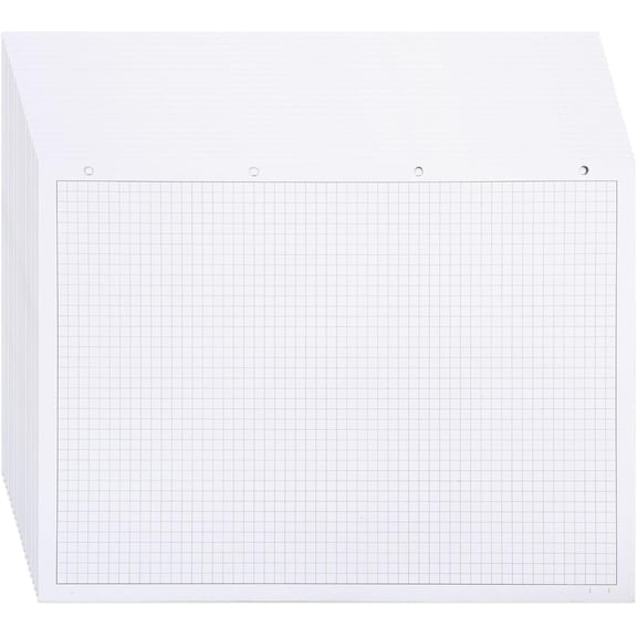 1set Graph Paper Pads Replacement Paper Quad Grid Paper Pad Special Scale Paper White Quadrille Pad Easy Tears Off Design Grid Notebook Binder Accessories 60 Sheets/Pad White
