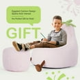 thumbnail image 3 of LIFERECORD 31" Children's Bean Bag Chair, Kids Filled Toddler Bean Bag Sofa Padded Bean Bag Chair for Boys & Girls, Cute Eggplant, Pink, 3 of 9