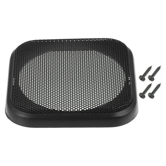 Unique Bargains 1 Set 4" Car Speaker Grills Cover Mesh Square 4 Inch Audio Speaker Subwoofer with Screws ABS Black