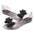 thumbnail image 2 of Sandalias planas de gelatina con lazo, estilo boca de pez, para playa, verano, para mujer (negro, talla 7 EE. UU., 4.5 Reino Unido, 38 UE, 9.432 pulgadas), 2 of 5