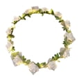 thumbnail image 1 of Diadema con corona de flores para novia, tocado floral para parque, disfraz blanco, 1 of 9