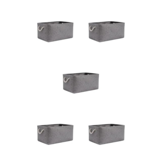 Maytalsory Bac de Rangement Robuste avec Poignée en Corde Solution de Rangement Pratique et Fiable Gris (31*21*13) 5Set