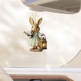 thumbnail image 6 of MORESEC 3Pcs Acrylic Easter Bunny Flat Pendant Ornament, Cute Rabbit Shape Hanging Charm for Car Mirror Backpack Bag Keychain, Spring Holiday Window Wall Door Decoration, Party Favor Gift, 6 of 9