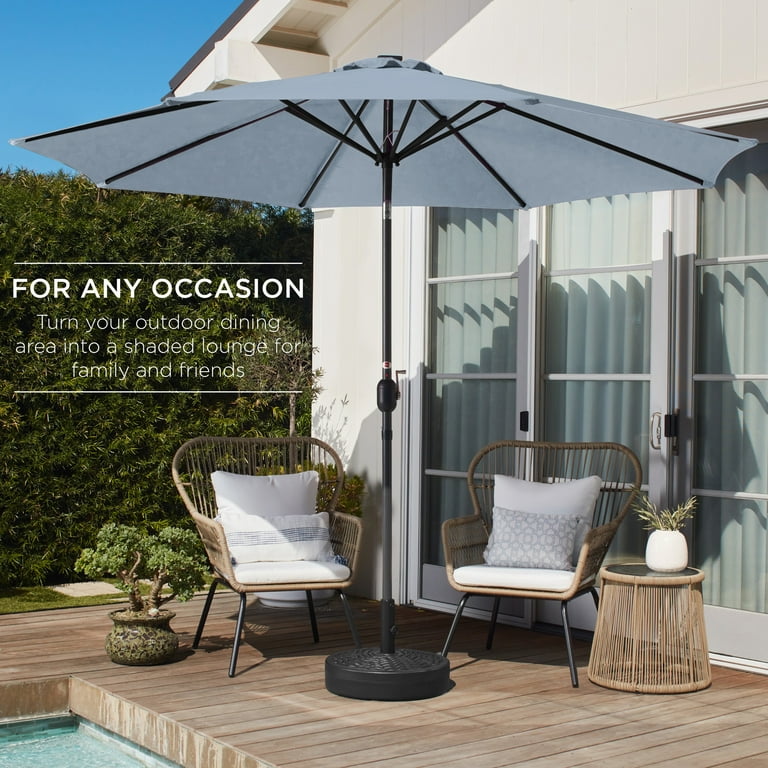 best choice products 9ft steel half patio umbrella Best Choice Products 10ft Outdoor Steel Market Patio Umbrella w/ Crank, Tilt Push Button, 6 Ribs