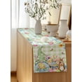 thumbnail image 5 of Table Runner 72 Inches Long for Kitchen Dining, Easter Gnomes Dresser Scarf Farmhouse, Dining Table Decorations for Wedding/Parties, Spring Watercolor Bunny Tulip Green Plaid 16 x 72 In, 5 of 8