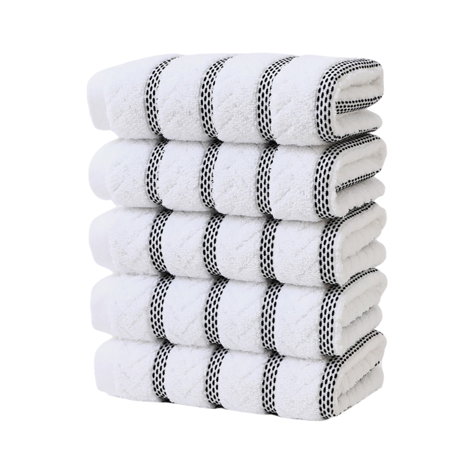 COM1950s Cotton Towels 5 Pack,Highly Absorbent Bath and Face Towels,Soft Washcloths 29X13 Inches,Quick Drying Spa Towel Set for Bathroom,Travel