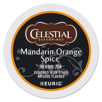 Celestial Seasonings Mandarin Orange Spice Herbal Tea Keurig K-Cup Pods 24/Box 14735