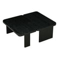 thumbnail image 6 of Modular L-Shaped Nesting Coffee Table Set of 2 , 2 in 1 Minimalist Coffee Table Set with Rounded Edges and 4 Wooden legs for Living Room, Bedroom, Office, Black, 6 of 9
