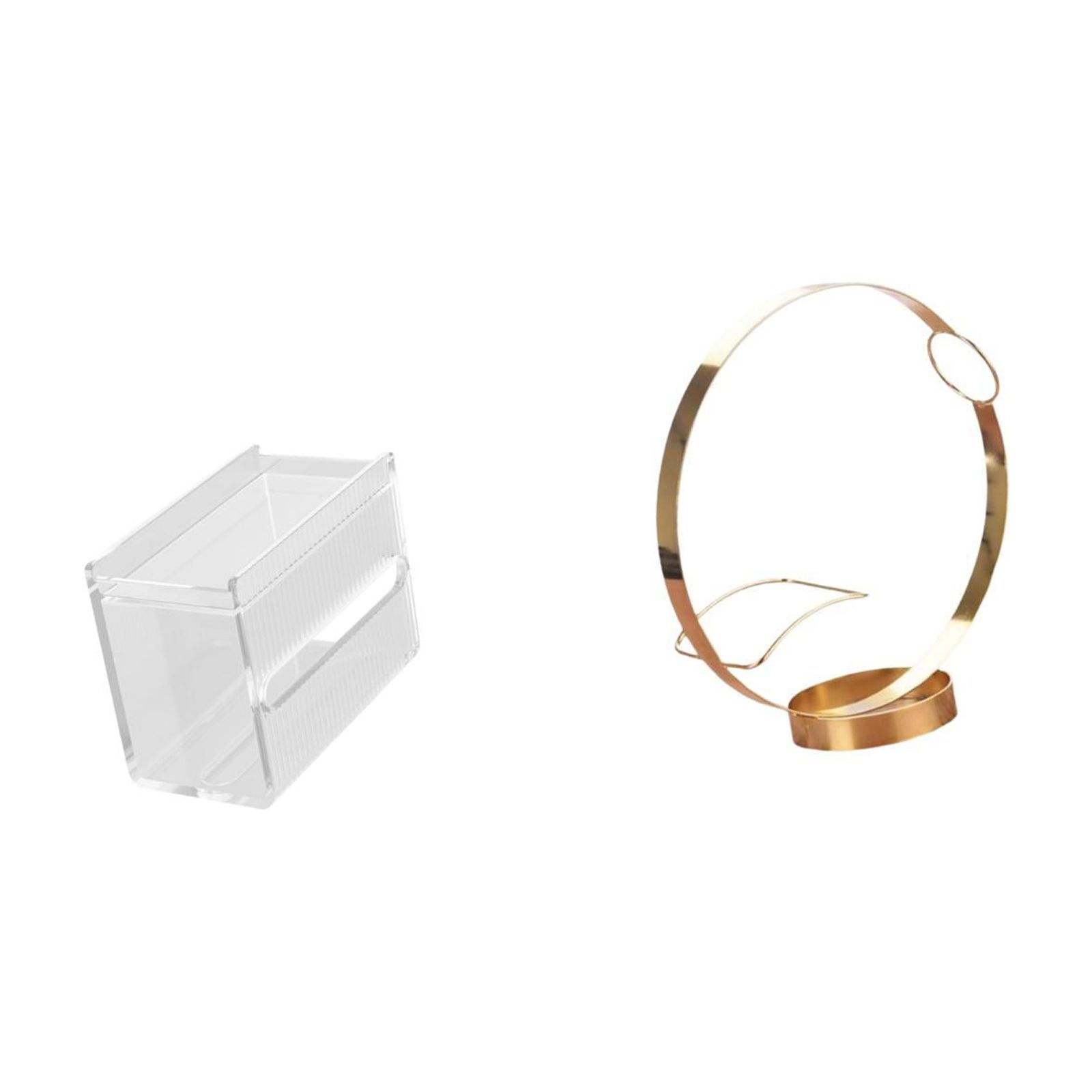 Fiocias Tissue Case Wall Mounted Toilet Paper Storage Box Bottle Holder Iron Acrylic Material No Drill Installation Suitable for Kitchen Bedroom Bar Gift