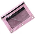 thumbnail image 2 of 4pcs Double Zipper 2 Pocket Pencil Pouch, Zipper Binder Pencil Pouch with Rivet Reinforcement Holes 3 Rings(Green), 2 of 5