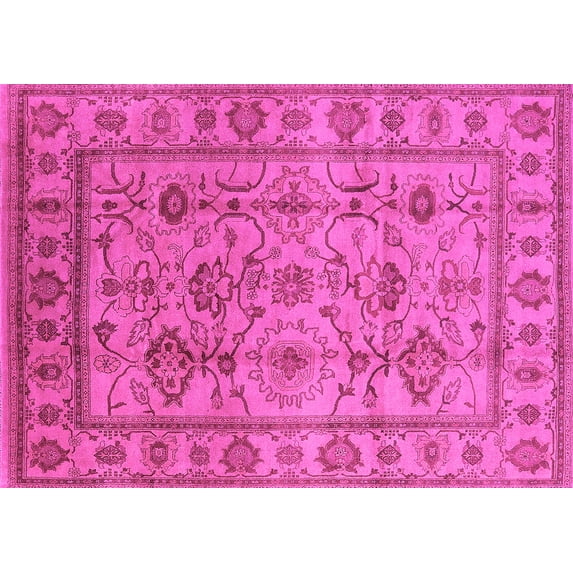 Ahgly Company Indoor Rectangle Oriental Pink Industrial Area Rugs, 8' x 12'