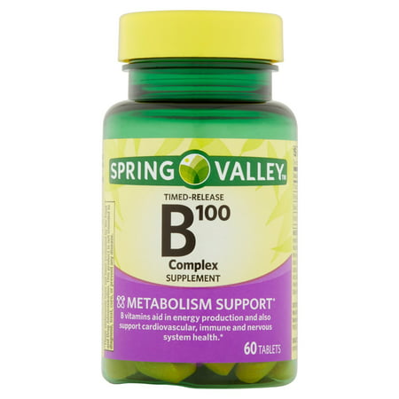Spring Valley B100 Complex Timed Release Tablets, 60 (Best Source Of Vitamin B Complex)