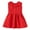 Red, variant on MEZZALL Toddler Summer New Dress For Baby Girls Solid Color Sleeveless Ruffle Neckline Dress With Bowknot And Pleated Open Back Design., 18-24 Months