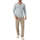 thumbnail image 2 of SUÉTER DE PULLOVER DE PUNTO DE COLOR SÓLIDO DE MANGA LARGA CON CUELLO EN V PARA HOMBRE S GRIS CLARO, 2 of 6
