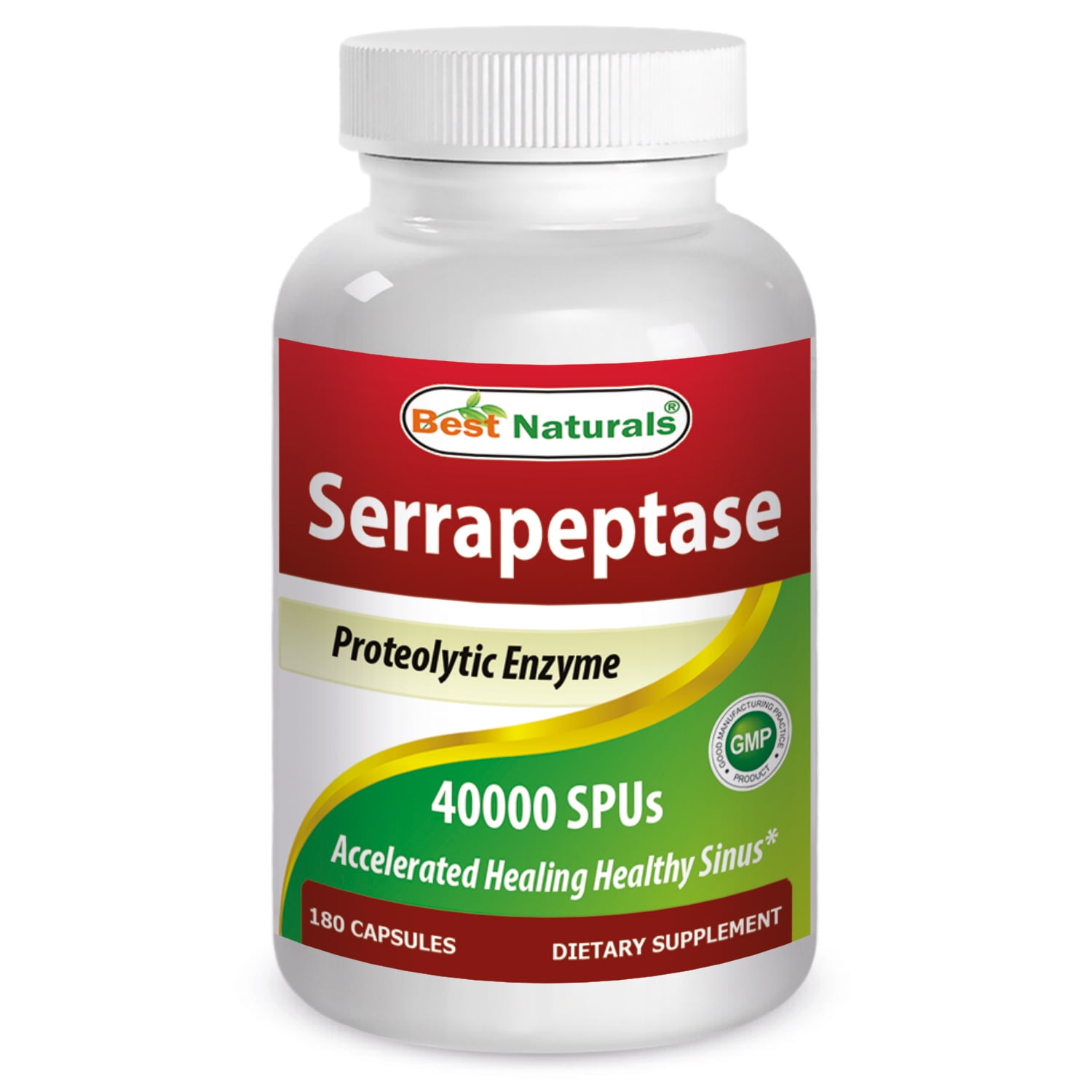 Best Naturals Serrapeptase 40000 SPUs 180 Capsules - Walmart.com ...