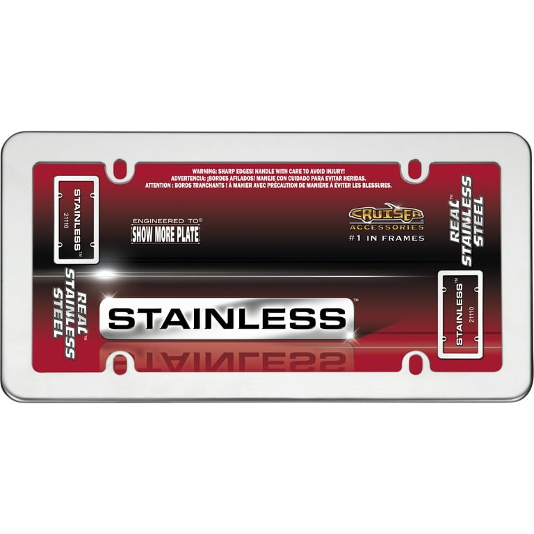 Cruiser Accessories 21110 License Plate Frame - Stamped Stainless