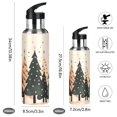 thumbnail image 2 of Yayeee 33oz Insulated Water Bottle Double Wall Stainless Steel with Flip Straw Lid, Beige Christmas Trees, 2 of 7