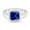 Blue Sapphire CZ, variant on Halo Princess Cut Wedding Ring CZ 925 Sterling Silver Size 8