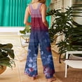 thumbnail image 4 of Iaqnaocc 4th Of July Women's Jumpsuits Loose Fit American Flag Stars Sleeveless Wide Leg Summer Adjustable Strap Red White and Blue Jumpsuits Overalls Dark Blue 2XL, 4 of 6
