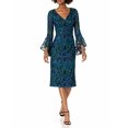 thumbnail image 2 of Carmen Marc Valvo Robe COKTAIL à devant en V pour Femmes, Bleu/multi, 2, 2 of 4