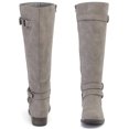 thumbnail image 2 of LOVE STEETLY Women's Knee High Chunky Heel Boots, Side Zipper Round Toe Faux Leather Casual Buckle Comfort Versatile Boot., 2 of 7