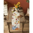thumbnail image 4 of Orange Blue Pumpkin Fall Burlap Cotton Table Runner 14x72 Inches Long, Thanksgiving Leaves Bird Autumn Branch Farmhouse Table Runners, Outdoor Dining Tablecloths Decor for Baby Shower/Party/Wedding, 4 of 6