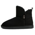 thumbnail image 5 of Floopi Womens Warm Winter Boots Ankle/Bootie Classic Vegan Suede Faux Fur Snow Boots (10, Black-210), 5 of 5
