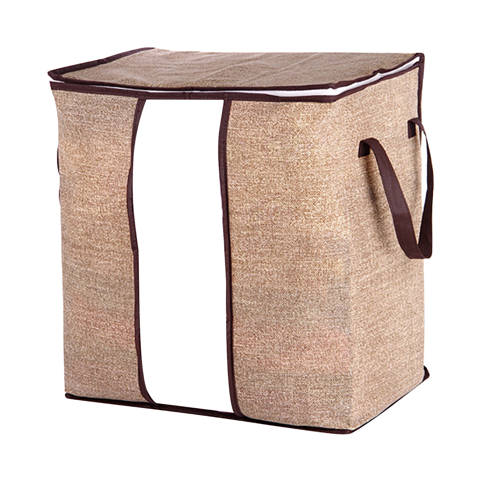 XMMSWDLA Large Zipper Comforter Storage Bag, Folding Clothes Storage Bag with Reinforced Handle