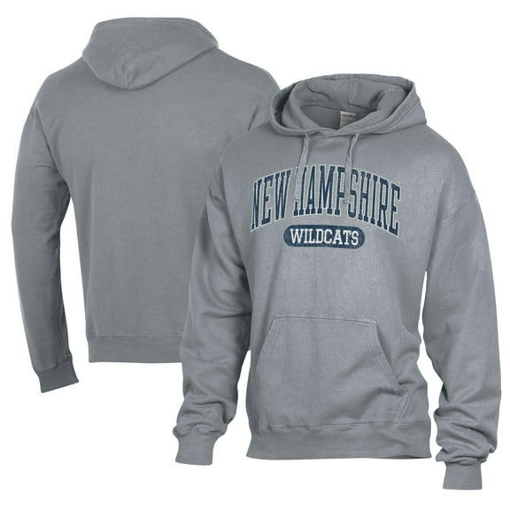 Men's Comfort Wash Gray New Hampshire Wildcats Lightweight Fleece Pullover Hoodie