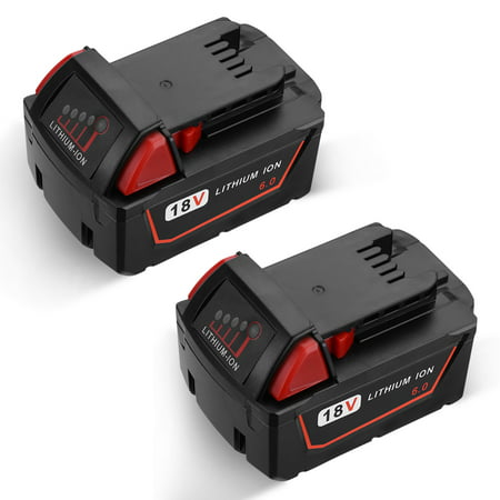 

Powerextra 2-Pack 6000mAh 18V Replacement Battery for Milwaukee M18 Lithium XC 6.0AH Extended Capacity 48-11-1860 Power Tools Batteries