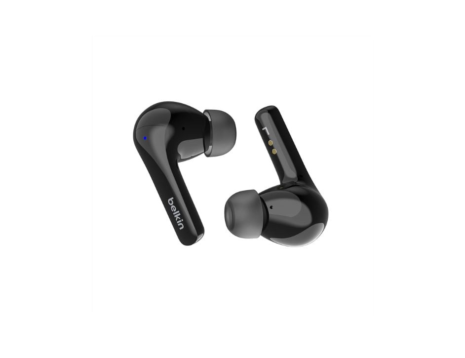 Pre-Owned Belkin SoundForm Motion True Wireless Earbuds - Mono, Stereo - True Wireless - Bluetooth - 32.8 ft - Earbud - Binaural - In-ear - Noise Canceling - Black