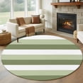 thumbnail image 3 of 8ft Washable Large Round Rug, Sage Green and White Striped Non-Slip Circle Area Rug for Living Room Dining Room, Abstract Ombre Geometric Indoor Floor Mat for Home Decor, 3 of 9