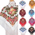 thumbnail image 5 of Multifunctional Tassels Trimmed Shawl Scarf Flower Pattern Light weight For Spring Fall Winter Outfits Daily Fashion, 5 of 8